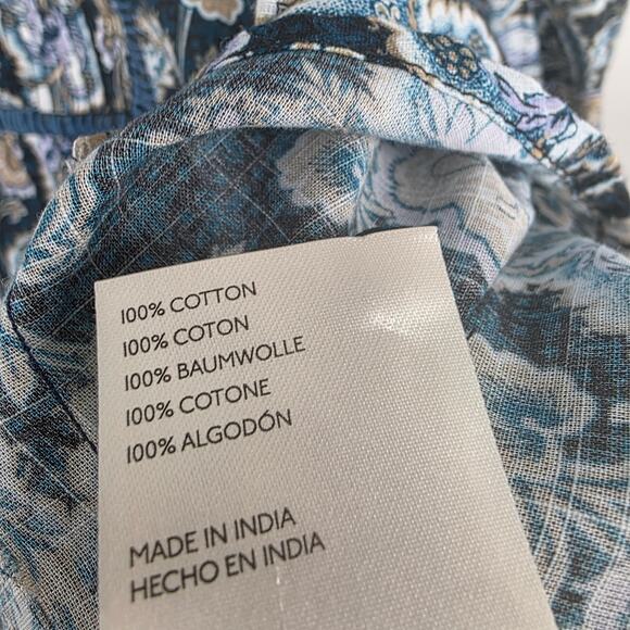 Anthropologie Henley Peasant Blouse Floral Paisley Size XS - Picture 5 of 6